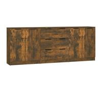 3115785 vidaXL Buffets 3 pcs Chêne fumé Bois d'ingénierie