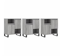 Buffets 3 pcs, Armoires de Salon avec Rangement, Organisateur de Maison Salle de Séjour Intérieur, Moderne, Sonoma Gris Bois d'Ingénierie