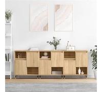 Vidaxl Buffets 3 Pcs Chêne Sonoma Bois D'ingénierie Marron