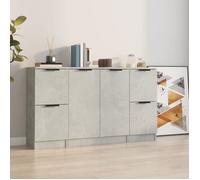 vidaXL Buffets 3 pcs – Armoires latérales avec rangement – Bois d'ingénierie Gris béton