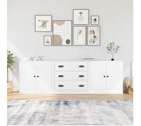 vidaXL Buffets 3 pièces 3185215 – Blanc, Bois d'ingénierie