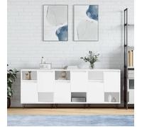 Vidaxl Buffets 3 Pcs Blanc Bois D'ingénierie Blanc