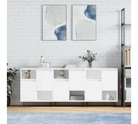 vidaXL Buffets 3 pcs Blanc Bois d'ingénierie 3190149 Blanc G