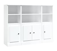vidaXL Buffets 3 pcs Blanc Bois d'ingénierie, Armoire, Armoire de Rangement, Buffet Haut, Armoire latérale, Armoire Haute, Armoire Console