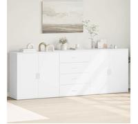 Vidaxl Buffets 3 Pcs Blanc Bois D'ingénierie Blanc