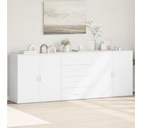 vidaXL Buffets 3 pcs Blanc Bois d'ingénierie, armoire de rangement, meuble d'entrée, meuble d'appoint, meuble de rangement 3276609