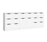 vidaXL Buffets 3 pcs Blanc Bois d'ingénierie 3115796