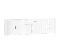 Vidaxl Buffets 3 Pcs Blanc Bois D'ingénierie Blanc