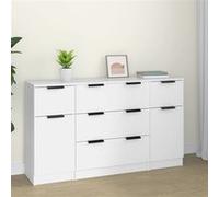 Vidaxl Buffets 3 Pcs Blanc Bois D'ingénierie Blanc