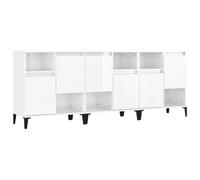 Vidaxl Buffets 3 Pcs Blanc Brillant 60x35x70 Cm Bois D'ingénierie Blanc