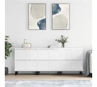 Vidaxl Buffets 3 Pcs Blanc Brillant Bois D'ingénierie Blanc