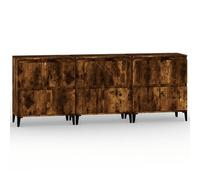 vidaXL Buffets 3 pcs chêne fumé 60x35x70 cm bois d'ingénierie Marron