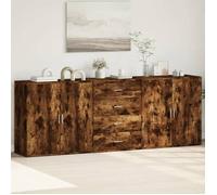 vidaXL Buffets 3 pcs Chêne fumé Bois d'ingénierie Marron