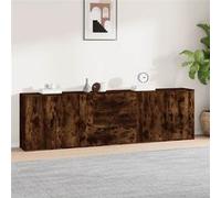 vidaXL Buffets 3 pcs Chêne fumé Bois d'ingénierie3185404 Marron G