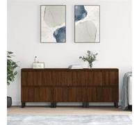 Vidaxl Buffets 3 Pcs Chêne Marron Bois D'ingénierie Marron