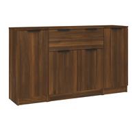 Buffet 3 pcs, Meubles de Rangement avec Tiroir et Compartiment, Armoires de Rangement, Buffets de Salon Salle de Séjour, Moderne, Chêne Marron Bois