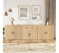 Vidaxl Buffets 3 Pcs Chêne Sonoma Bois D'ingénierie Marron