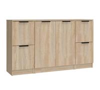 vidaXL Buffets 3 pcs, Armoires Latérales avec Rangement, Meubles de Salon Salle de Séjour Intérieur, Moderne, Chêne Sonoma Bois d'Ingénierie