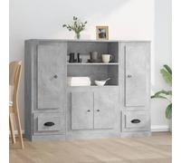 vidaXL Buffets 3 pcs gris béton bois d'ingénierie