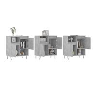 Buffets 3 pcs gris béton bois d ingénierie Gris G