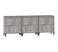 vidaXL Buffets Sonoma – 3 pcs, Bois d'ingénierie, Gris, 60×35×70 cm