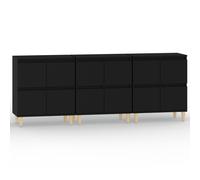 vidaXL Buffets 3 pcs noir 60x35x70 cm bois d'ingénierie