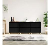 vidaXL Buffets 3 pcs noir 60x35x70 cm bois d'ingénierie3185768 Noir G