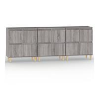 Vidaxl Buffets 3 Pcs Sonoma Gris 60x35x70 Cm Bois D'ingénierie Marron