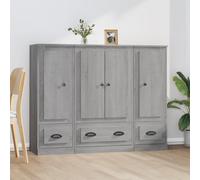 vidaXL Buffets 3 pcs sonoma gris bois d'ingénierie 3185301
