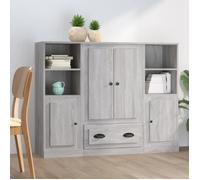 vidaXL Buffets 3 pièces Sonoma gris, bois d'ingénierie