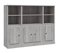 vidaXL Buffets 3 pcs Sonoma Gris Bois d'ingénierie, Armoire, Armoire de Rangement, Buffet Haut, Armoire latérale, Armoire Haute, Armoire Console