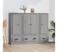 Vidaxl Buffets 3 Pcs Sonoma Gris Bois D'ingénierie Marron