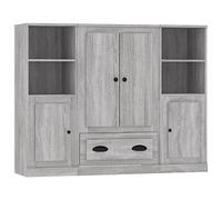 vidaXL Buffets 3 pièces Sonoma gris, bois d'ingénierie