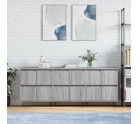 Vidaxl Buffets 3 Pcs Sonoma Gris Bois D'ingénierie Gris