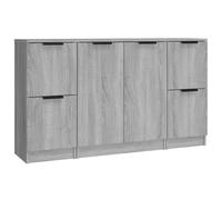 vidaXL Buffets 3 pcs, Armoires Latérale avec Rangement, Meubles de Salle de Séjour Salon Intérieur, Moderne, Gris Bois d'Ingénierie