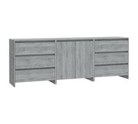 Vidaxl Buffets 3 Pcs Sonoma Gris Bois D'ingénierie Marron
