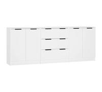 Vidaxl Buffets 3 Pièces Blanc Bois D'ingénierie Blanc