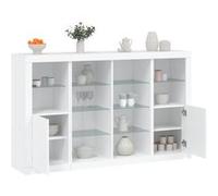 Vidaxl Buffets Avec Lumières Led 3 Pcs Blanc Bois D'ingénierie Blanc