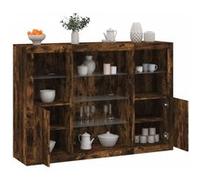 Vidaxl Buffets Avec Lumières Led 3 Pcs Chêne Fumé Bois D'ingénierie Marron