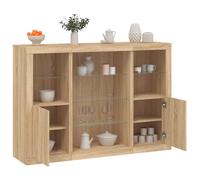 Buffets avec lumières LED 3 pcs chêne sonoma bois d'ingénierie, meuble buffet, meuble de rangement de cuisine, meuble 3209130