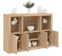 vidaXL – Buffet bas 3 pcs 3209109 – Chêne Sonoma – Éclairage LED réglable