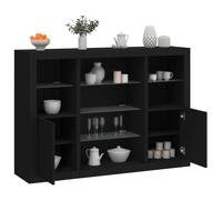 Vidaxl Buffets Avec Lumières Led 3 Pcs Noir Bois D'ingénierie Marron