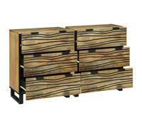 Vidaxl Buffets Avec Tiroir Avec Stockage 2 Pcs Marron Moyen Bois De Mangue Massif