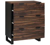 Vidaxl Buffets Avec Tiroir Avec Stockage 2 Pcs Marron Moyen Bois Massif