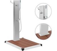 vidaXL Douche d'extérieur avec receveur de douche WPC Acier inoxydable