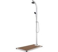 vidaXL Douche de jardin avec base marron 220 cm Aluminium