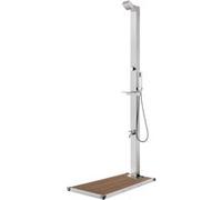 vidaXL Douche de jardin avec base marron 225 cm Acier inoxydable