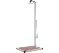 vidaXL Douche de jardin avec base marron 230 cm Acier inoxydable