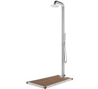 vidaXL Buitendouche met bruine basis 230 cm roestvrij staal3070789 Marron G