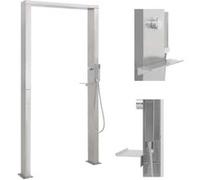 vidaXL Douche d'extérieur 48201 – Acier inoxydable, Double jet, Finition brossée 210 cm